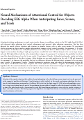 Cover page: Neural Mechanisms of Attentional Control for Objects: Decoding EEG Alpha When Anticipating Faces, Scenes,and Tools