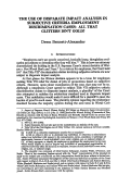 Cover page: The Use of Disparate Impact Analysis in Subjective Criteria Employment Discrimination Cases: All that Glitters Isn't Gold