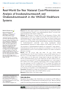 Cover page: Real-World Six-Year National Cost-Minimization Analysis of IncobotulinumtoxinA and OnabotulinumtoxinA in the VA/DoD Healthcare Systems.