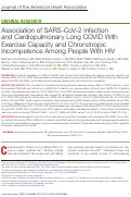 Cover page: Association of SARS‐CoV‐2 Infection and Cardiopulmonary Long COVID With Exercise Capacity and Chronotropic Incompetence Among People With HIV