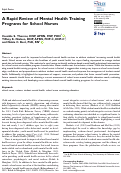 Cover page: A Rapid Review of Mental Health Training Programs for School Nurses.