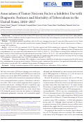 Cover page: Diagnostic Features and Mortality of Tuberculosis by TNF-alpha Inhibitor Use in the United States, 2010–2017