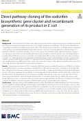 Cover page: Direct pathway cloning of the sodorifen biosynthetic gene cluster and recombinant generation of its product in E. coli