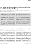 Cover page: The Role of Gender in Moderating Treatment Outcome in Collaborative Care for Anxiety