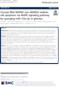 Cover page: Circular RNA MAPK4 (circ-MAPK4) inhibits cell apoptosis via MAPK signaling pathway by sponging miR-125a-3p in gliomas