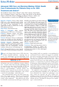 Cover page: Advanced CKD Care and Decision Making: Which Health Care Professionals Do Patients Rely on for CKD Treatment and Advice?