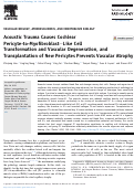 Cover page: Acoustic Trauma Causes Cochlear Pericyte-to-Myofibroblast-Like Cell Transformation and Vascular Degeneration, and Transplantation of New Pericytes Prevents Vascular Atrophy.