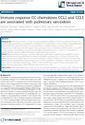 Cover page: Immune response CC Chemokines, CCL2 and CCL5 are associated with Pulmonary Sarcoidosis