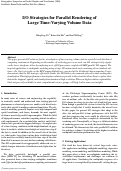 Cover page: I/O Strategies for Parallel Rendering of Large Time-Varying Volume Data