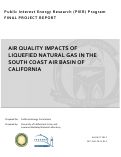 Cover page: Air quality impacts of liquefied natural gas in the South Coast Air Basin of California