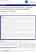 Cover page: Is decreased bone mineral density associated with development of scoliosis?
A bipedal osteopenic rat model