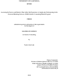 Cover page: Assessing the Factors and Barriers That Affect the Experience of Applicants Participating in the National Matching Services (NMS) Genetic Counseling Match Program