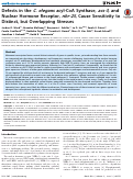 Cover page: Defects in the C. elegans acyl-CoA synthase, acs-3, and nuclear hormone receptor, nhr-25, cause sensitivity to distinct, but overlapping stresses.