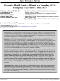 Cover page: Preventive Health Services Offered in a Sampling of US Emergency Departments, 2022–2023