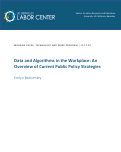 Cover page: Data and Algorithms in the Workplace: An Overview of Current Public Policy Strategies