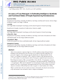 Cover page: Accuracy of Case Managers in Estimating Intelligence Quotients and Functional Status of People Experiencing Homelessness