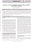 Cover page: Approach to control the depth of water in basin irrigation and wetland flooding