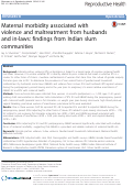 Cover page: Maternal morbidity associated with violence and maltreatment from husbands and in-laws: findings from Indian slum communities