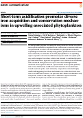 Cover page: Short-term acidification promotes diverse iron acquisition and conservation mechanisms in upwelling-associated phytoplankton