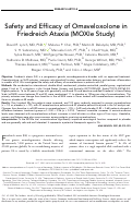 Cover page: Safety and Efficacy of Omaveloxolone in Friedreich Ataxia (MOXIe Study).