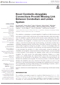 Cover page: Novel Cerebello-Amygdala Connections Provide Missing Link Between Cerebellum and Limbic System