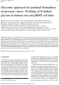 Cover page: Glycomic Approach for Potential Biomarkers on Prostate Cancer: Profiling of N-Linked Glycans in Human Sera and pRNS Cell Lines