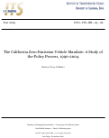 Cover page: The California Zero-Emission Vehicle Mandate: A Study of the Policy Process, 1990-2004