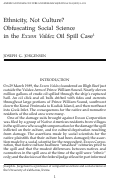 Cover page: Ethnicity, Not Culture? Obfuscating Social Science in the Exxon Valdez Oil Spill Case