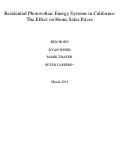 Cover page: Residential Photovoltaic Energy Systems in California:
The Effect on Home Sales Prices