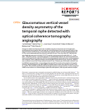 Cover page: Glaucomatous vertical vessel density asymmetry of the temporal raphe detected with optical coherence tomography angiography