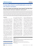 Cover page: Incorporating Genomics and Bioinformatics across the Life Sciences Curriculum