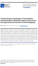 Cover page: Confronting the Ideologies of Assimilation and Neutrality in Writing Program Assessment through Antiracist Dynamic Criteria Mapping