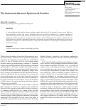 Cover page: The Autonomic Nervous System and Emotion