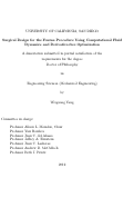 Cover page: Surgical design for the Fontan procedure using computational fluid dynamics and derivative-free optimization