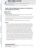 Cover page: Update on the developmental consequences of cannabis use during pregnancy and lactation