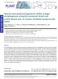 Cover page: Spatial transcriptional signatures define margin morphogenesis along the proximal–distal and medio-lateral axes in tomato (Solanum lycopersicum) leaves