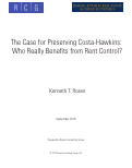 Cover page of The Case for Preserving Costa-Hawkins: Who Really Benefits from Rent Control?