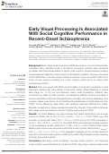 Cover page: Early Visual Processing is Associated With Social Cognitive Performance in Recent-Onset Schizophrenia