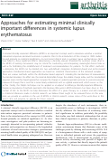 Cover page: Approaches for estimating minimal clinically important differences in systemic lupus erythematosus