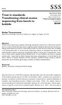 Cover page: Trust in standards: Transitioning clinical exome sequencing from bench to bedside