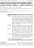 Cover page: Positive income shocks and accidental deaths among Cherokee Indians: a natural experiment