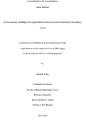 Cover page: Socioeconomic challenges and opportunities in the low-carbon transition of the energy system