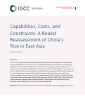Cover page of Capabilities, Costs, and Constraints: A Realist Reassessment of China’s Rise in East Asia