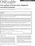 Cover page: Cost analysis of breast cancer diagnostic assessment programs.