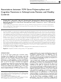 Cover page: Associations between TCF4 Gene Polymorphism and Cognitive Functions in Schizophrenia Patients and Healthy Controls