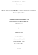 Cover page: Managing Patient Aggression in Healthcare: A Training of Competent Accommodation to Prevent Workplace Violence