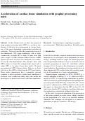 Cover page: Acceleration of cardiac tissue simulation with graphic processing units