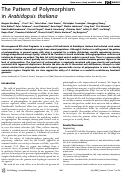 Cover page: The Pattern of Polymorphism in Arabidopsis thaliana