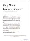 Cover page: Why Don't You Telecommute?