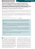 Cover page: Abnormal Morphology of Select Cortical and Subcortical Regions in Neurofibromatosis Type 1.